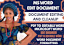 design, edit, and format ms word documents professionally